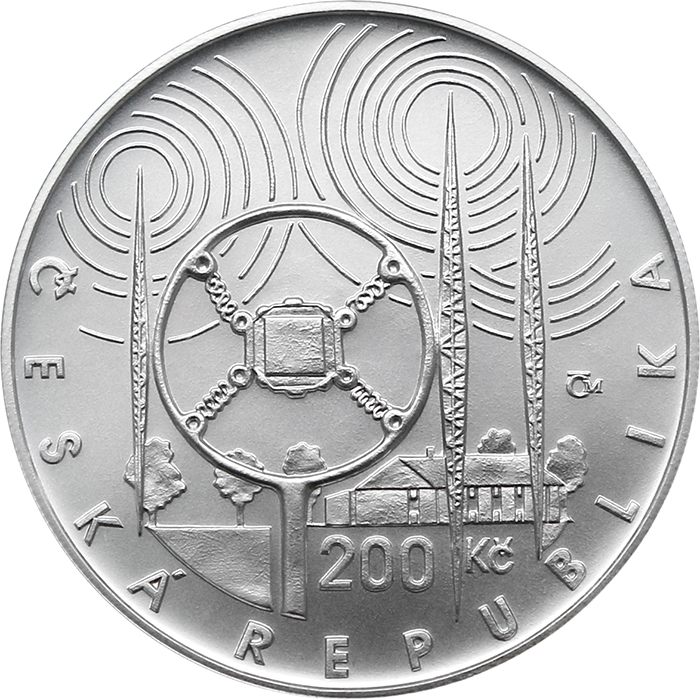 Strieborná minca 200 Kč Zahájenie vysielania čs rozhlasu 100. výročie 2023 Standard
