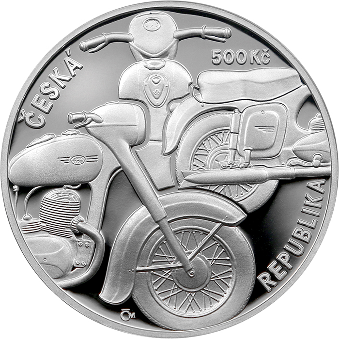 Stříbrná mince 500 Kč Motocykl Jawa 250 2022 Proof