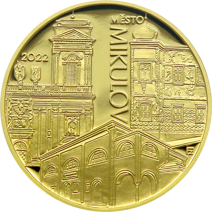 Zlatá minca 5000 Kč Mestská pamiatková rezervácia Mikulov 2022 Proof