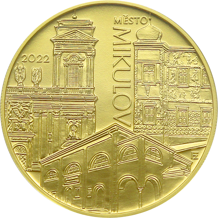 Zlatá mince 5000 Kč Městská památková rezervace Mikulov 2022 Standard