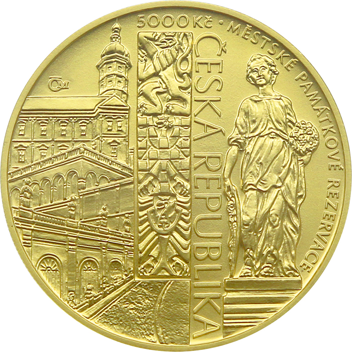 Zlatá minca 5000 Kč Mestská pamiatková rezervácia Mikulov 2022 Standard