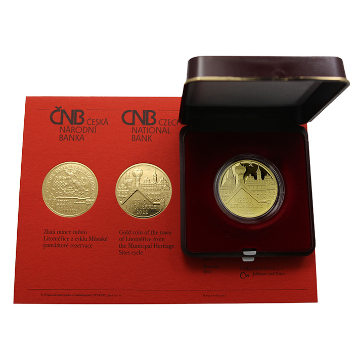 Zlatá minca 5000 Kč Mestská pamiatková rezervácia Litoměřice 2022 Proof