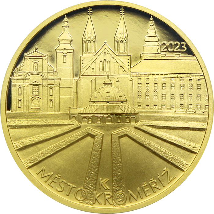 Zlatá mince 5000 Kč Městská památková rezervace Kroměříž 2023 Proof