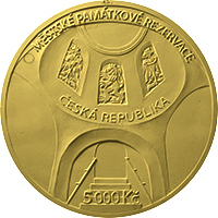 Zlatá mince 5000 Kč Městská památková rezervace Hradec Králové 2023 Proof