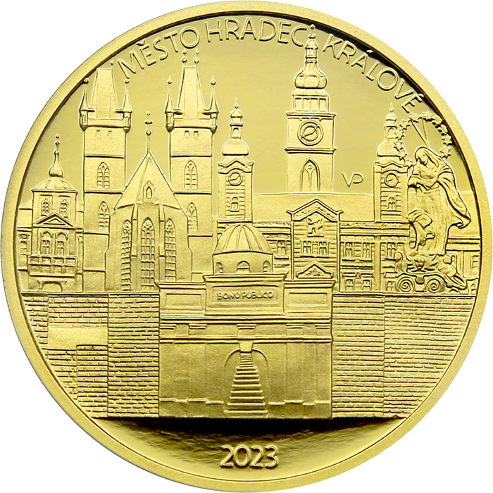 Zlatá mince 5000 Kč Městská památková rezervace Hradec Králové 2023 Proof