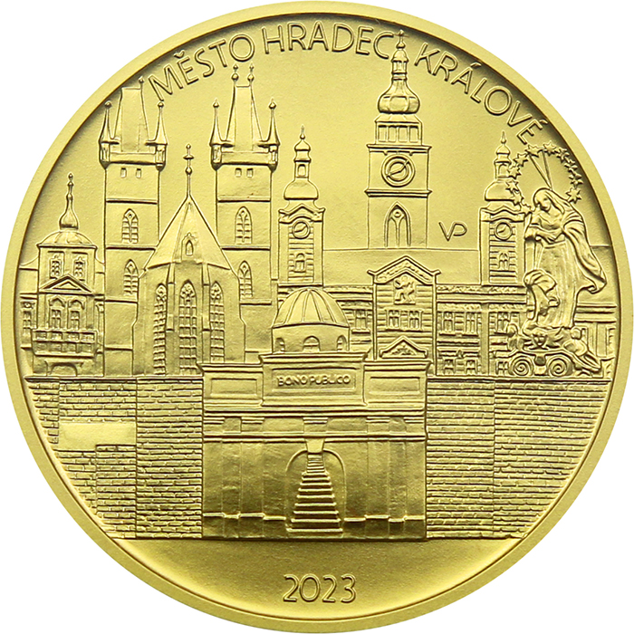 Zlatá mince 5000 Kč Městská památková rezervace Hradec Králové 2023 Standard