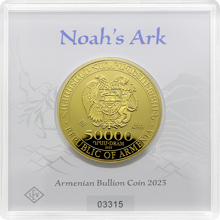 Zlatá investiční mince Noemova archa Arménie 1 Oz