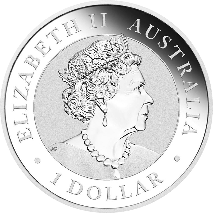 Zadní strana Stříbrná investiční mince Koala 1 Oz 2021