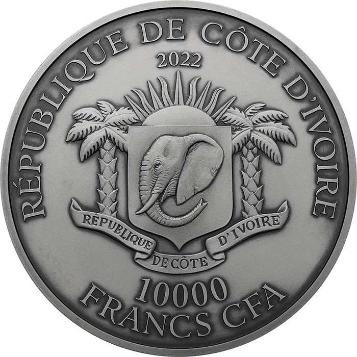 Stříbrná mince 1 Kg Tygr - Big Five Asia High Relief 2022 Antique Standard