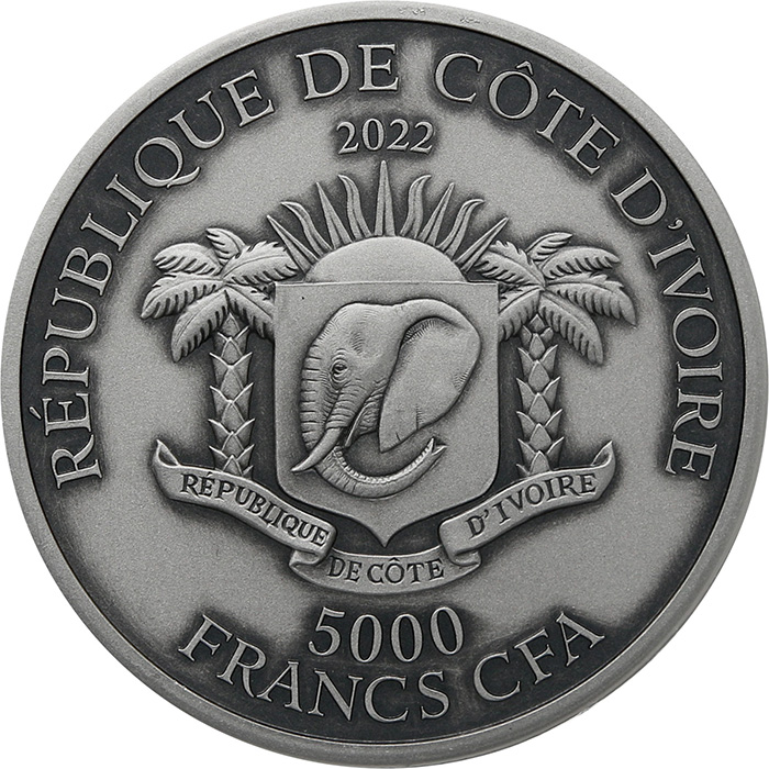 Strieborná minca 5 Oz Kobra - Big Five Asia High Relief 2022 Antique Štandard