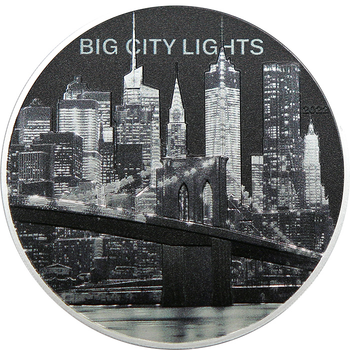 Strieborná minca Big City Lights - New York Silver 1 Oz 2022 Proof