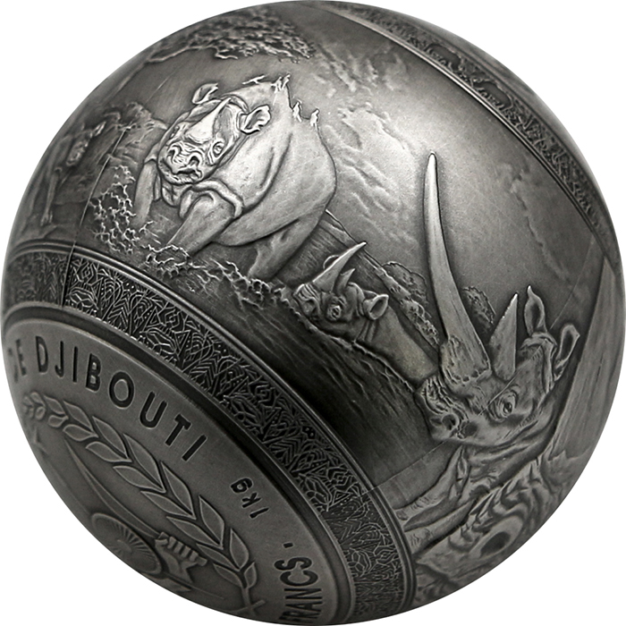 Stříbrná mince 1 Kg Big Five - Nosorožec 2022 Antique Standard