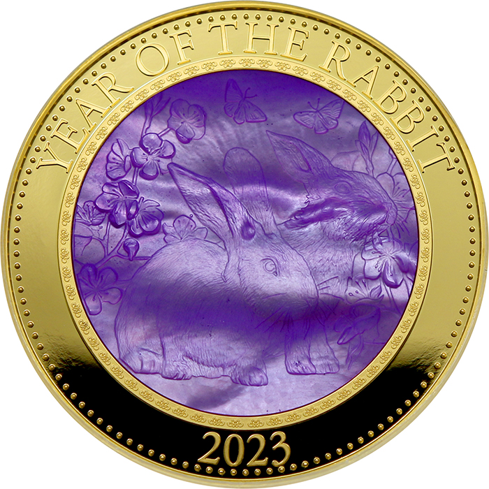 Zlatá mince 5 Oz Year of the Rabbit - Rok Králíka 2023 Perleť Proof