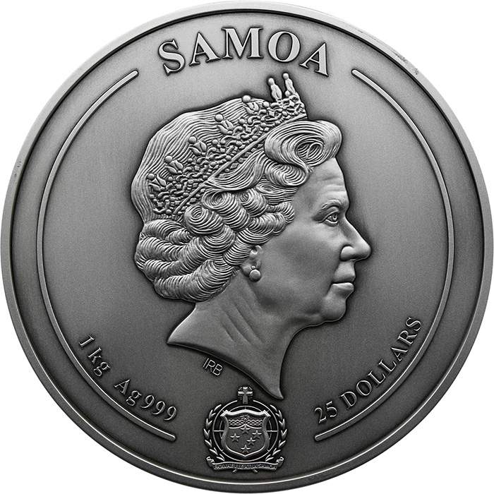 Stříbrná mince 1 kg 300 let od objevení Velikonočního ostrova 2022 Antique Standard