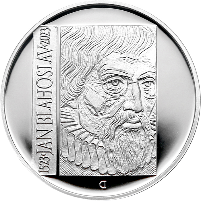 Stříbrná mince 200 Kč Jan Blahoslav 500. výročí narození 2023 Proof