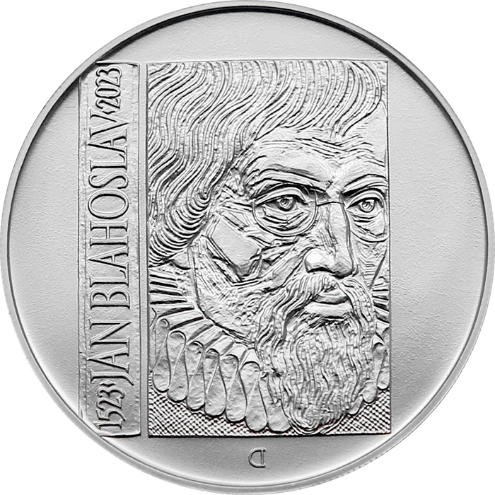 Stříbrná mince 200 Kč Jan Blahoslav 500. výročí narození 2023 Standard