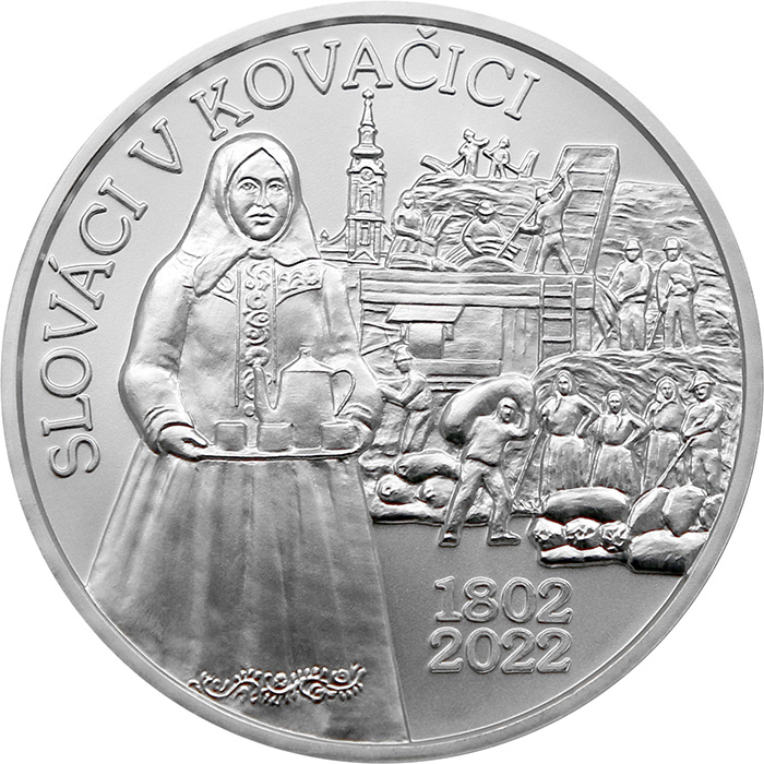 Stříbrná mince Začátek osidlování Kovačice Slováky - 220. výročí 2022 Standard