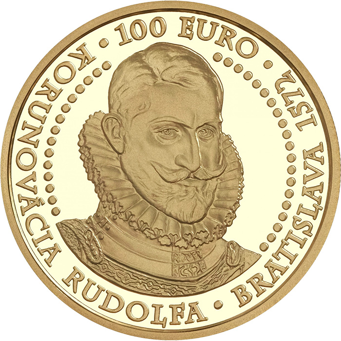 Zlatá minca Bratislavské korunovácie - 450. výročie korunovácie Rudolfa 2022 Proof