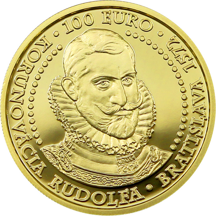 Zlatá minca Bratislavské korunovácie - 450. výročie korunovácie Rudolfa 2022 Proof