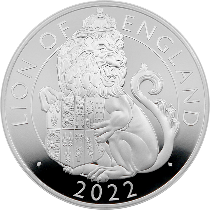 Přední strana Stříbrná mince Lion of England 1 Oz 2022 Proof
