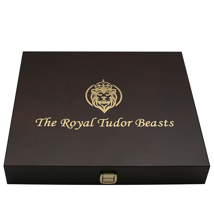 Dřevěná krabička pro 10 x 1 Oz Au mince série The Royal Tudor Beasts