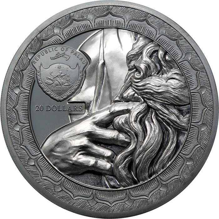 Stříbrná mince 3 Oz Věčné sochy II. - Mojžíš Ultra high relief 2022 Proof