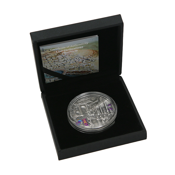 Strieborná minca 2 Oz Stratené civilizácie - Fénicie a Kartágo Ultra high relief 2022 Antique Standard