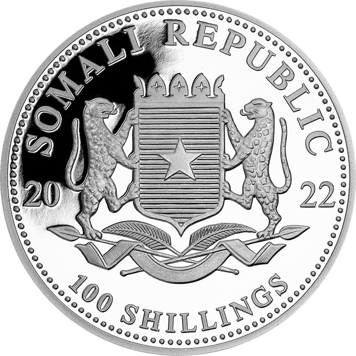 Strieborná investičná minca Leopard Somálsko 1 Oz 2022