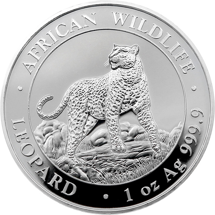 Strieborná investičná minca Leopard Somálsko 1 Oz 2022