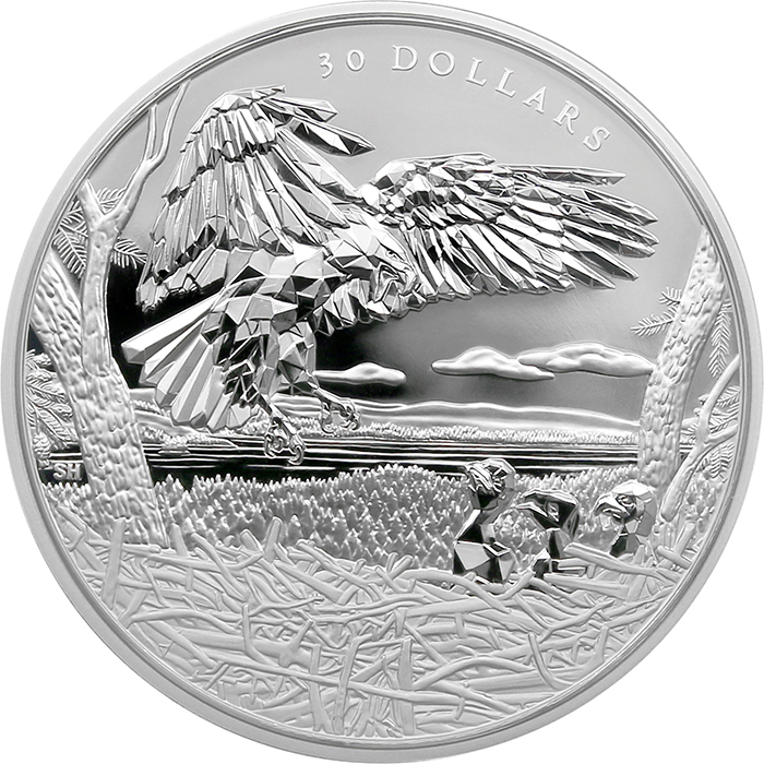 Stříbrná mince 2 Oz Zvířecí rodina: Orli bělohlaví 2022 Proof