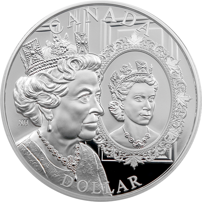 Stříbrná mince Kanadský Dolar Platinové výročí vlády Královny Alžběty II. 2022 Proof