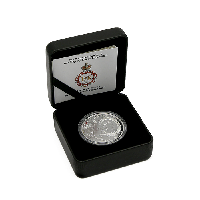 Stříbrná mince Kanadský Dolar Platinové výročí vlády Královny Alžběty II. 2022 Proof