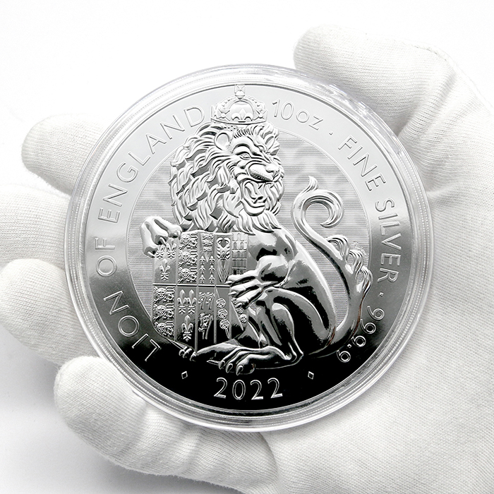 Strieborná investičná minca The Royal Tudor Beasts - The Lion of England 10 Oz 2022