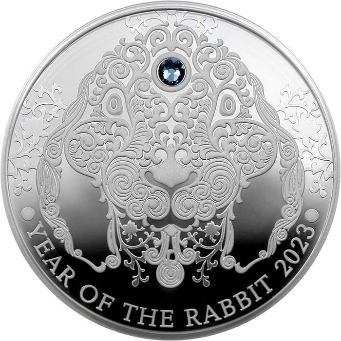 Strieborná minca Year of the Rabbit - Rok králika 2023 Kryštál Swarovski Proof