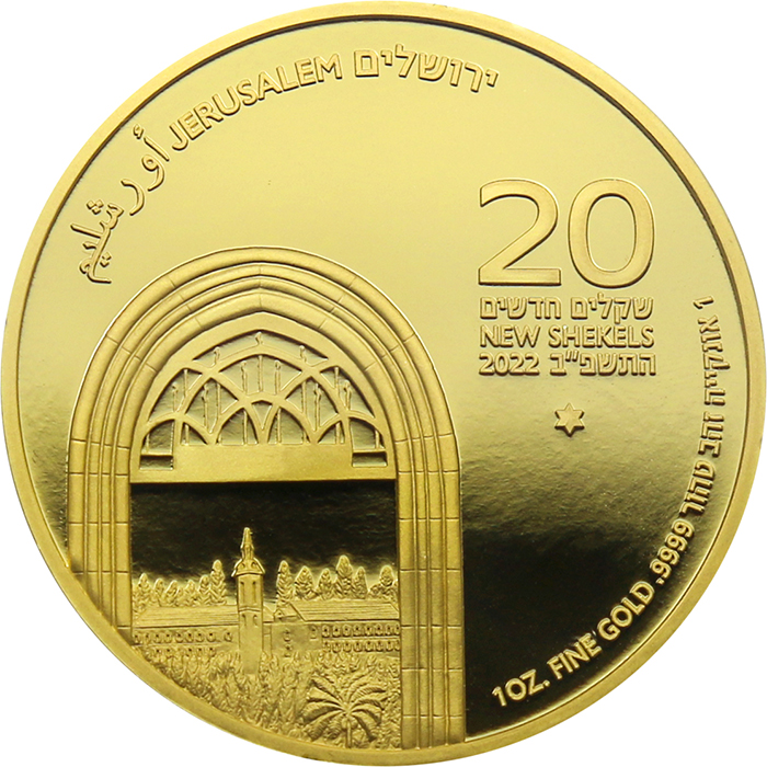 Ein Kerem Dvanásta zlatá investičná minca Izraele 1 Oz 2022
