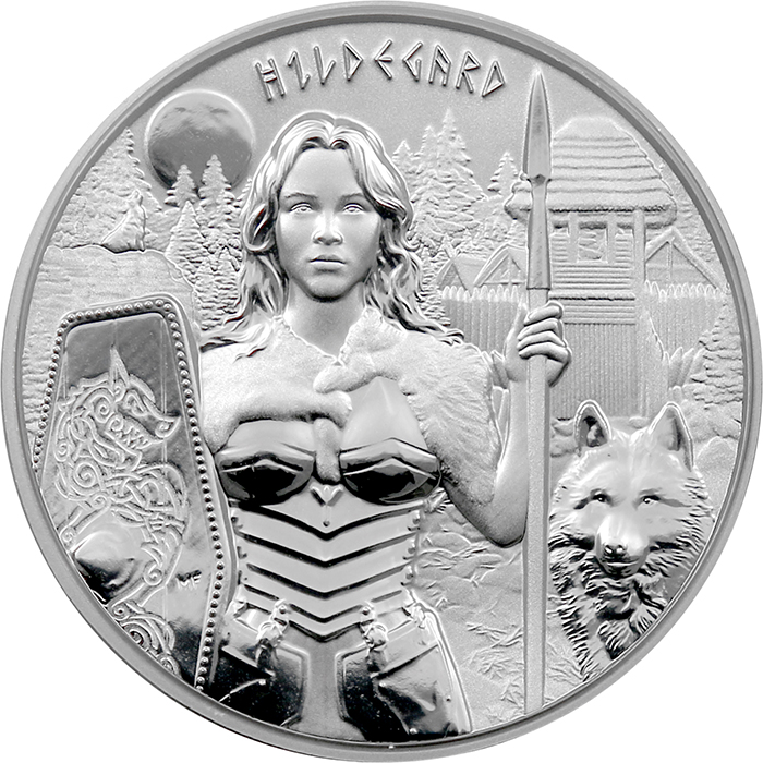 Strieborná investičná medaila Valkýry - Hildegarda 1 Oz 2022