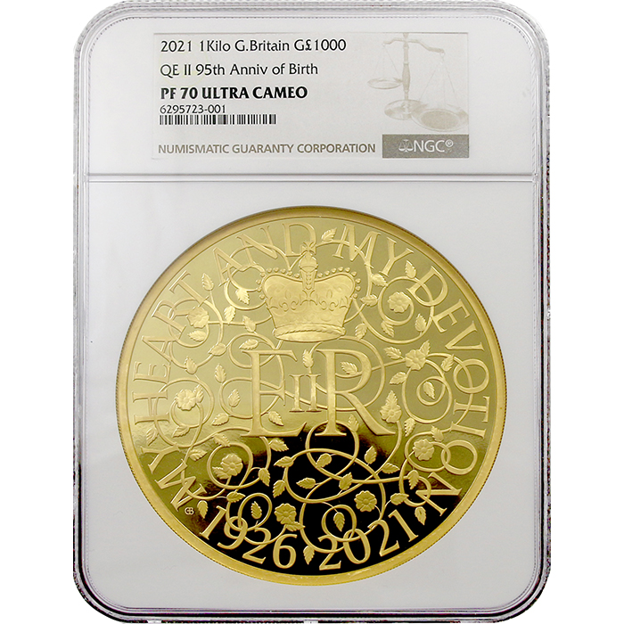 Zlatá mince 1 Kg 95. narozeniny Jejího Veličenstva královny Alžběty II. 2021 Proof