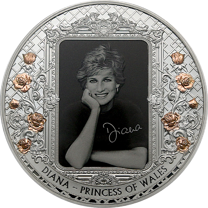Přední strana Strieborná minca 5 Oz Lady Diana - Princezná z Walesu 2022 Proof