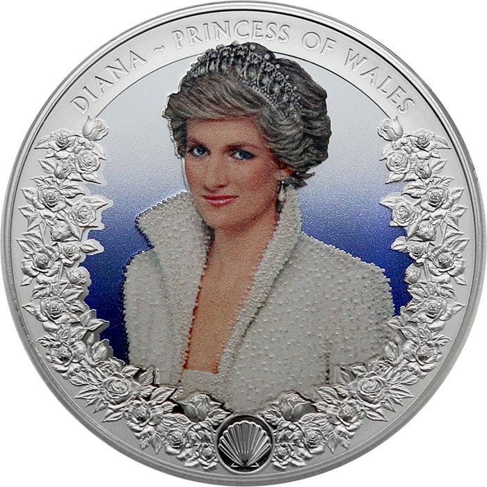 Přední strana Stříbrná mince 1 Oz Lady Diana - Princezna z Walesu 2022 Proof