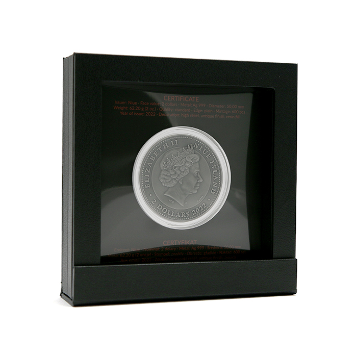 Stříbrná mince Kalendář Hebrejců 2 Oz High Relief 2022 Antique Standard
