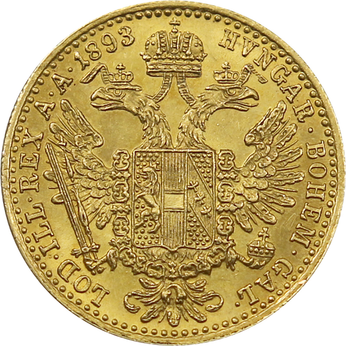 Zlatá mince Dukát Františka Josefa I. 1893
