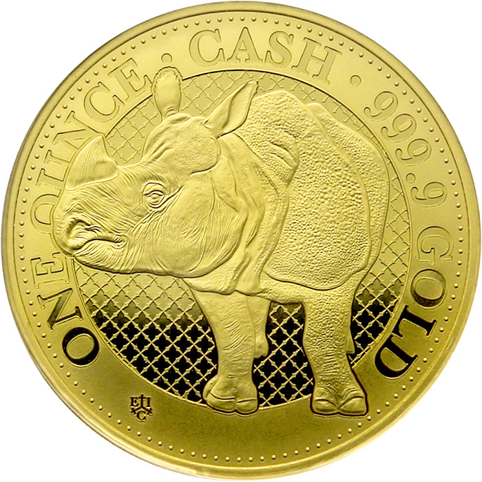 Zlatá mince India Wildlife - Nosorožec 1 Oz 2022
