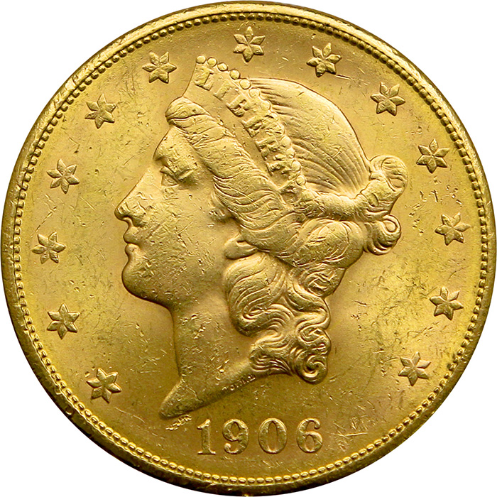Zlatá mince American Double Eagle Liberty Head 1906
