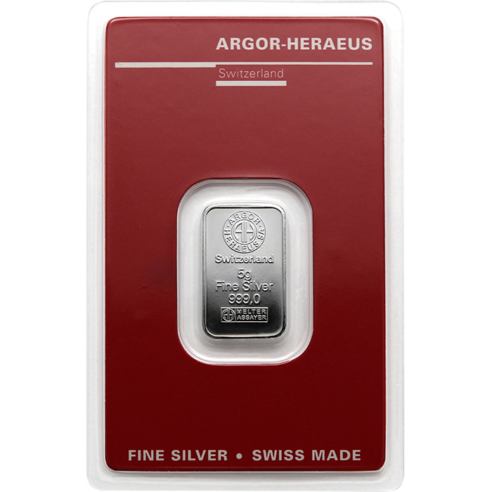 5g Argor Heraeus SA Švýcarsko Investiční stříbrný slitek
