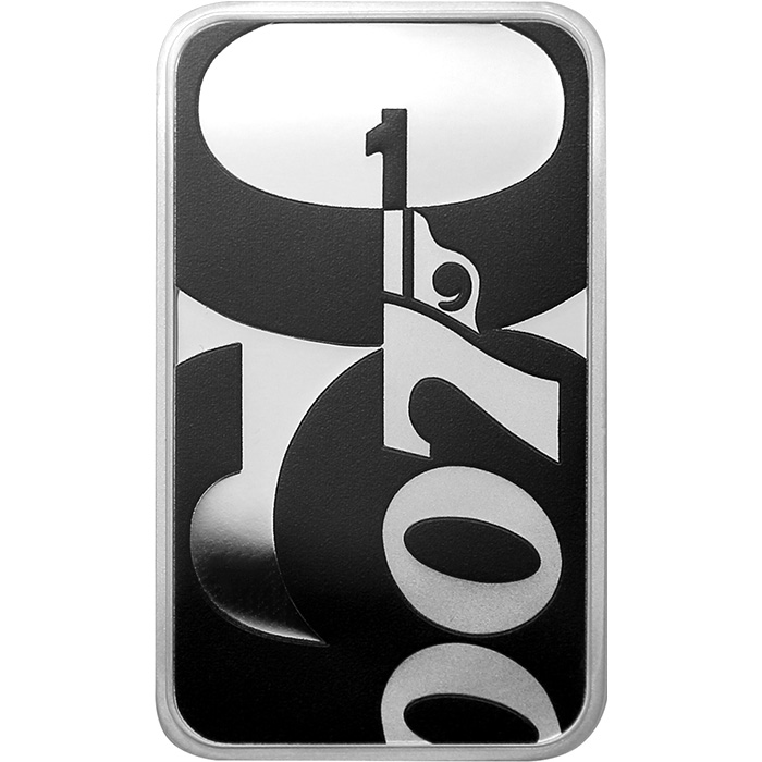 Přední strana Strieborná minca 60. Výročie James Bond 1 Oz 2022 Proof