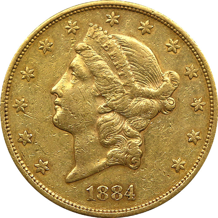 Zlatá mince American Double Eagle Liberty Head 1884