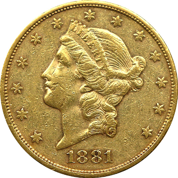 Zlatá mince American Double Eagle Liberty Head 1881
