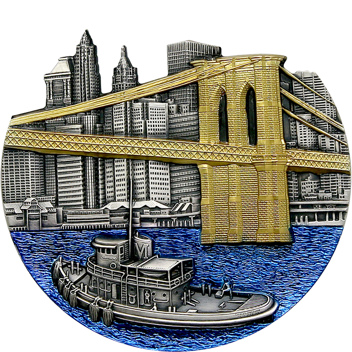 Stříbrná mince 5 Oz Brooklynský most 2022 Antique Standard