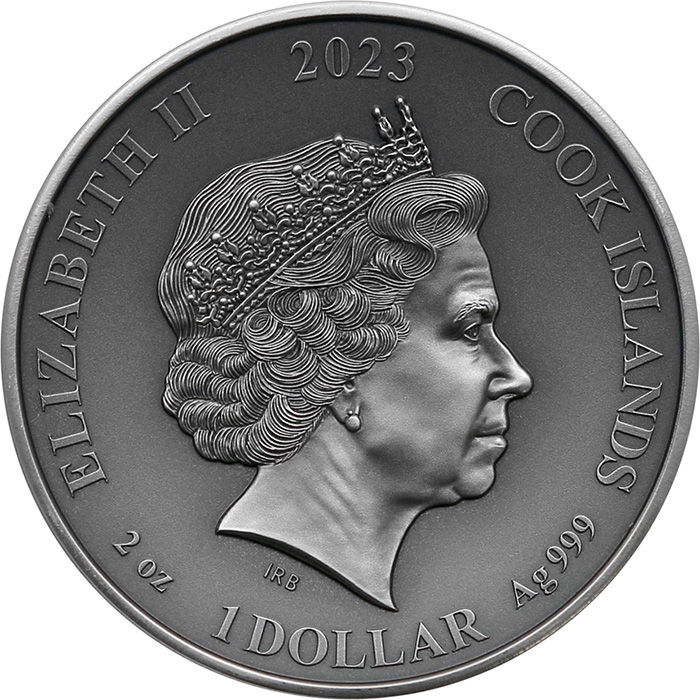Stříbrná pozlacená mince Severští bohové - Hel 2 Oz High Relief 2023 Antique Standard