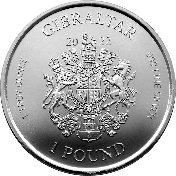Stříbrná investiční mince Gibraltar Lady Justice 1 Oz 2022